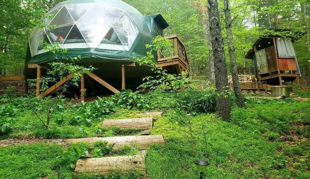 Hand built Forest DomenPeaceful & unique glamping experience w/all essentials