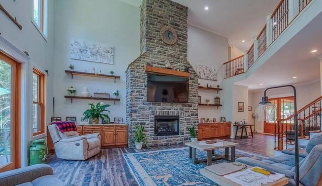 Lake James 6-bedroom estate home with boat slip, hot tub, air hockey, pool table