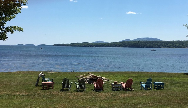 Oceanfront property with spectacular views of Acadia Park and cruise ships.