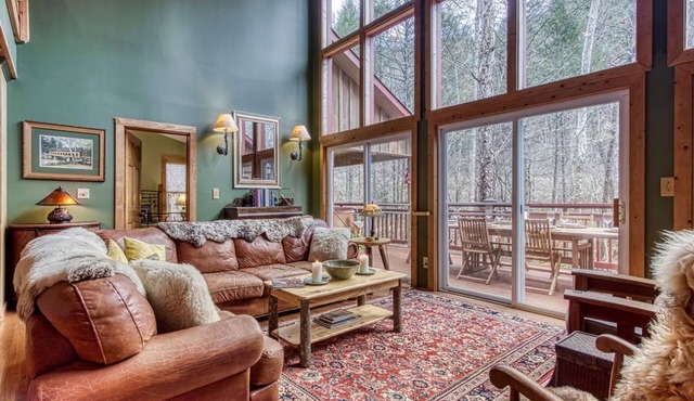 Right on the Little Pigeon River! Listen to the sounds of nature!