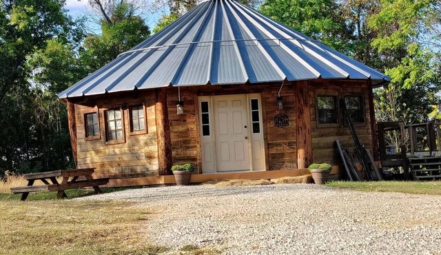 Rustic Octagon-Shaped Cabin for a Glamping Getaway near Huntington, West Virginia in Genoa