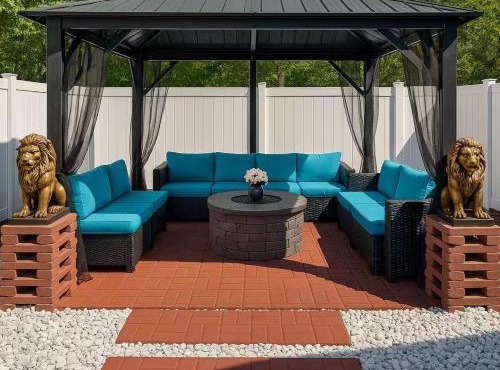 Screened Porch Gazebo BBQ Sleeps 10