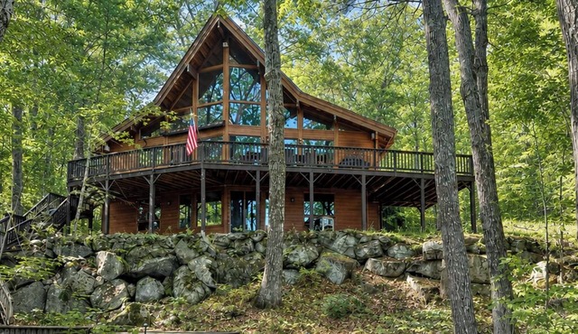 Spacious Lakeside Four-bedroom Home on pristine Crystal Lake in Harrison, Maine in Harrison