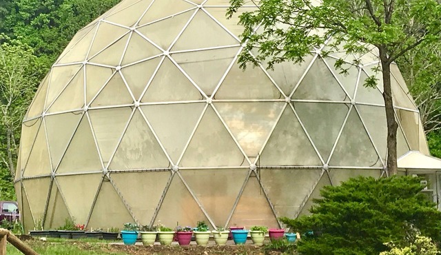 The Artful Dome Mtn Retreat in the Smokies with fire pit , hot tub & stream