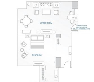 1 Bedroom Executive Suite, 1 King, Sofa bed, Garden view