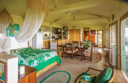 Hana Cottage | Paradise Ocean View Private Cottage Solar Power Tropical Flower Gardens