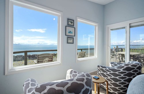Ferndale House | Sandy Point Sanctuary: 2BR Home w/Stunning Ocean Views, Cozy Fireplace & Deck