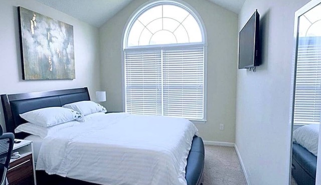 Cozy bedroom with private bathroom